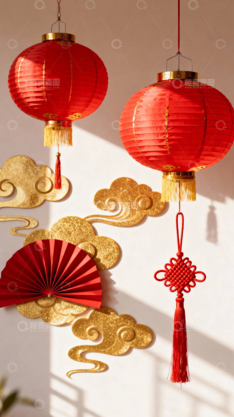 高清大图下载【趣麦麦图】 新年元旦春节背景_竖屏338