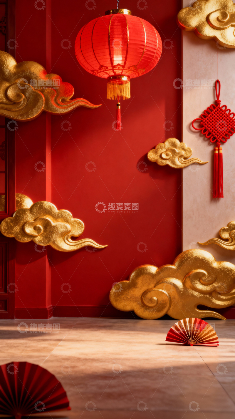 高清大图下载【趣麦麦图】 新年元旦春节背景_竖屏358