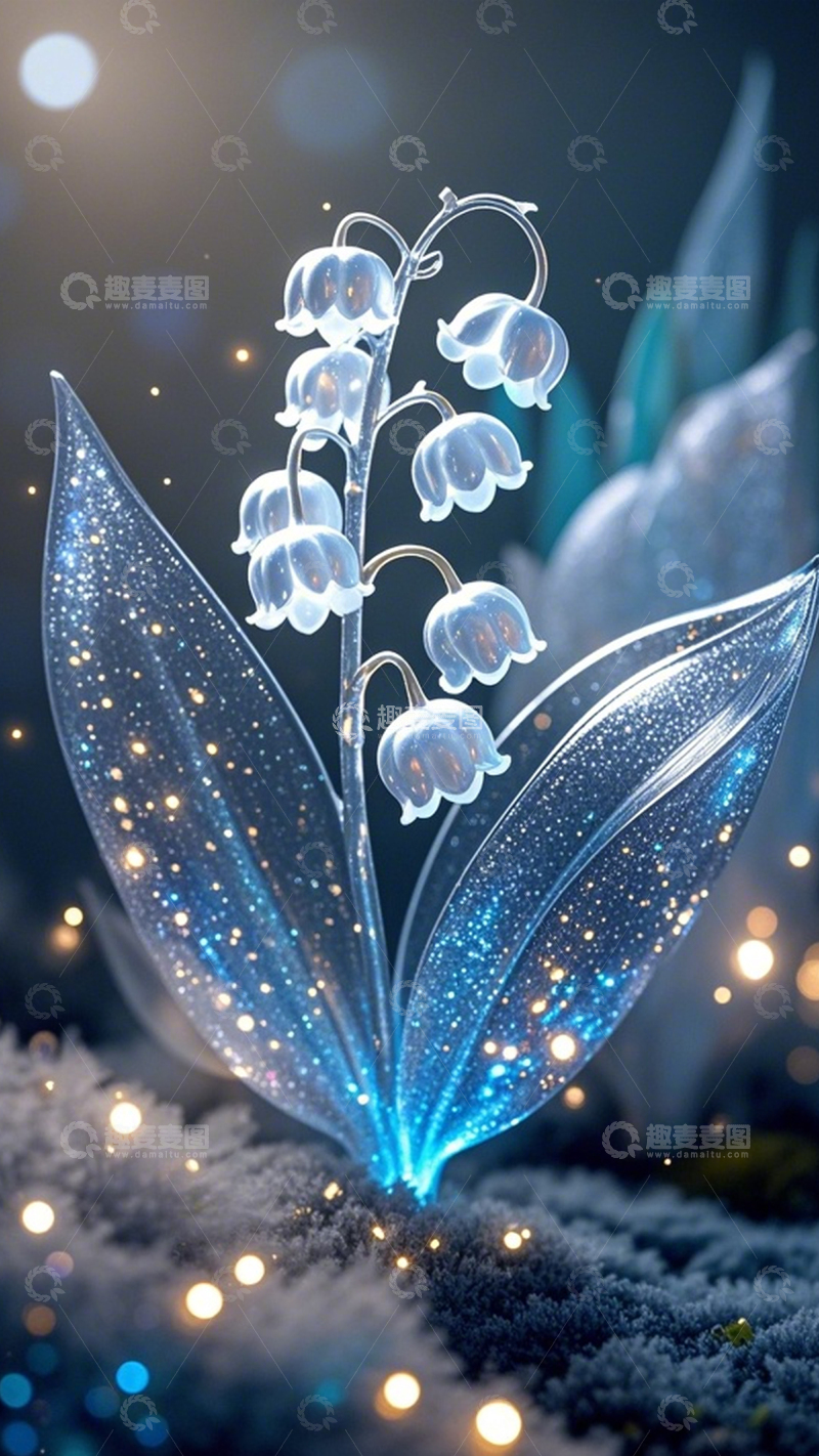 高清大图下载【趣麦麦图】晶透铃兰清新梦幻1