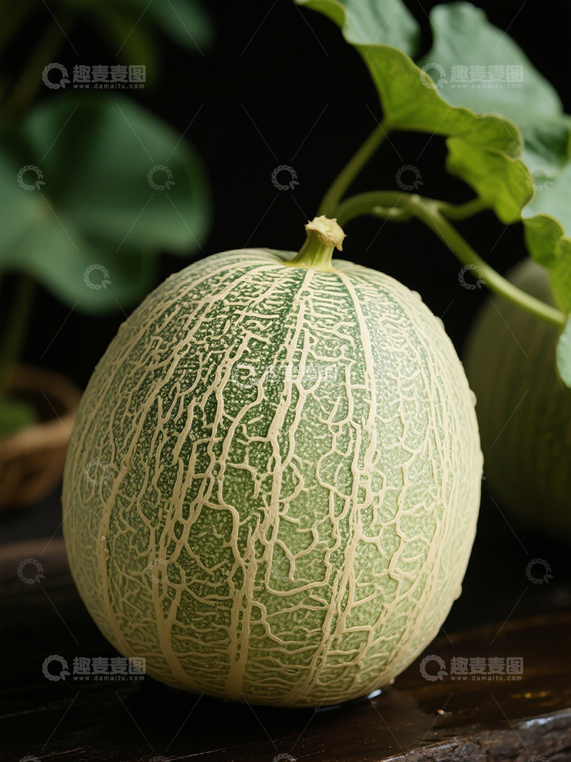 高清大图下载【趣麦麦图】绿皮甜瓜特写摄影图