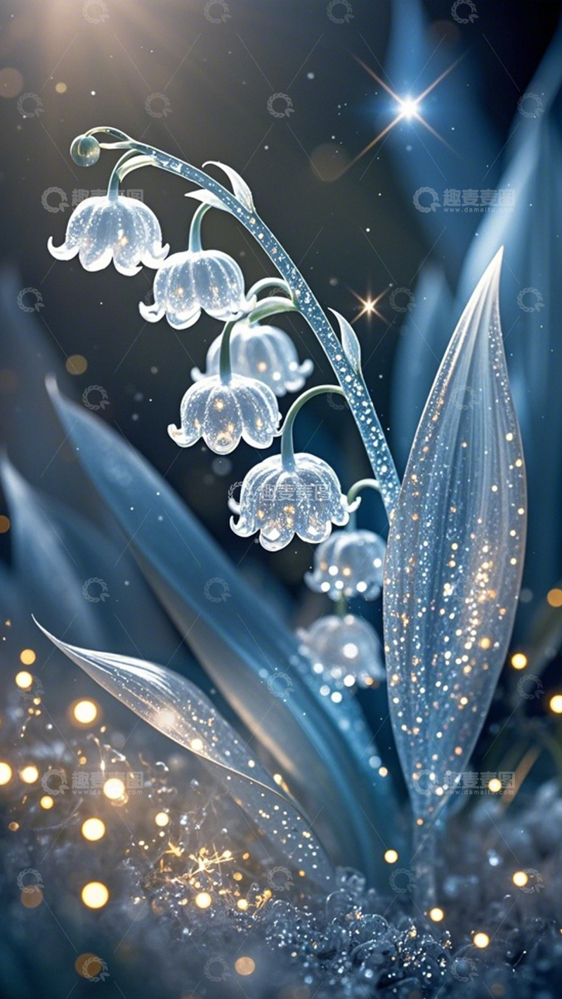 高清大图下载【趣麦麦图】晶透铃兰清新梦幻3