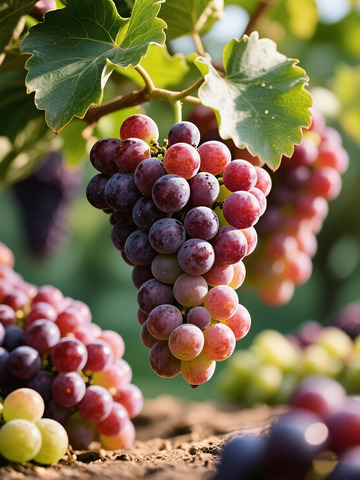 葡萄园丰收景象摄影图片