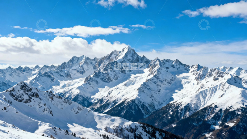 高清大图下载【趣麦麦图】雪山风光壮丽景色