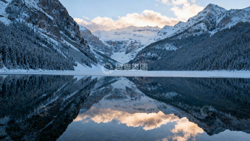 高清大图下载【趣麦麦图】雪域山湖倒影风光