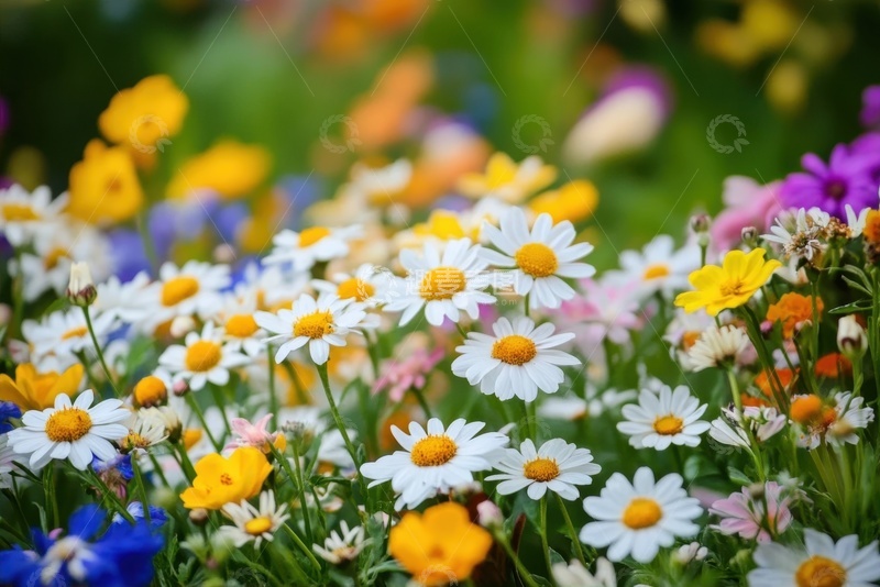 高清大图下载【趣麦麦图】盛开的一片菊花花丛 
