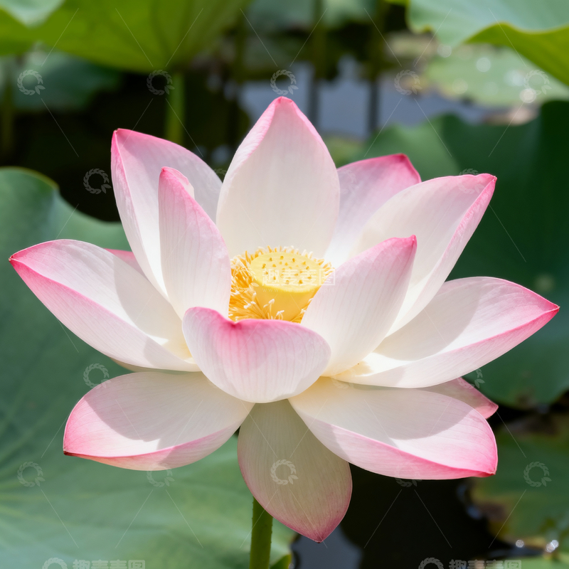 源文件下载【趣麦麦图】一朵粉色的荷花