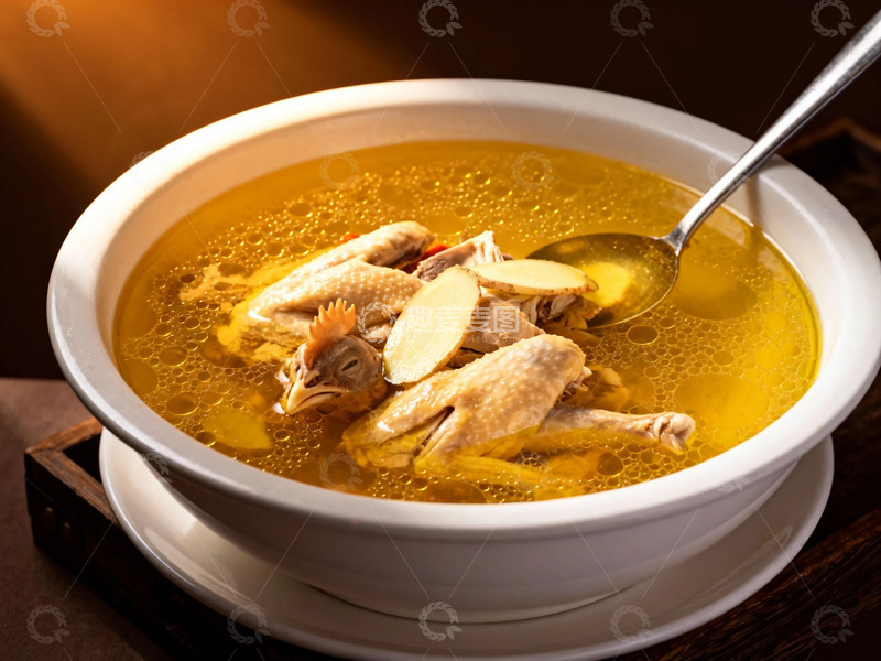 高清大图下载【趣麦麦图】金黄鸡汤美食摄影