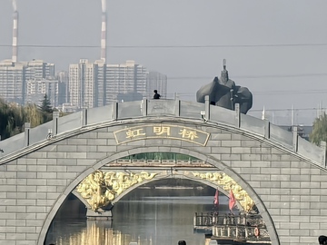城市古风桥梁建筑风景