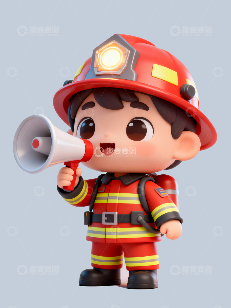 源文件下载【趣麦麦图】q版消防员1