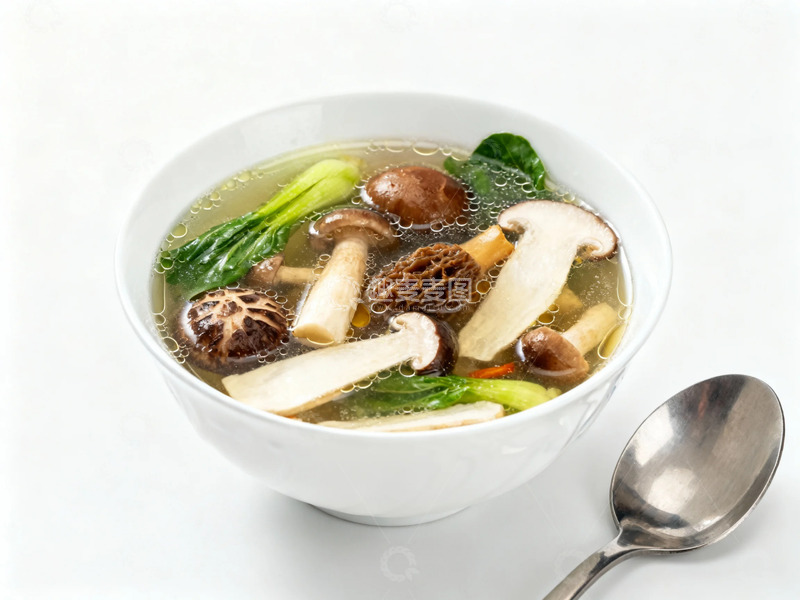 高清大图下载【趣麦麦图】清鸡汤蔬菜菌菇汤