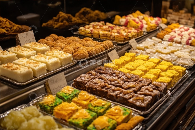 高清大图下载【趣麦麦图】蛋糕店里陈列的糕点