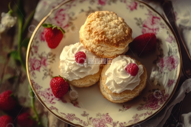 高清大图下载【趣麦麦图】奶油泡芙早餐甜点