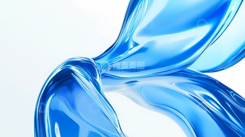 高清大图下载【趣麦麦图】蓝色流动液体抽象艺术图像