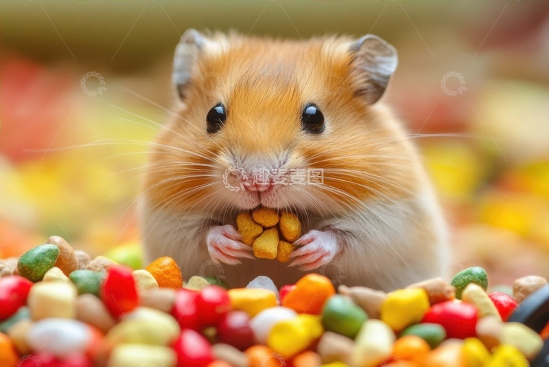 高清大图下载【趣麦麦图】吃食物的小仓鼠