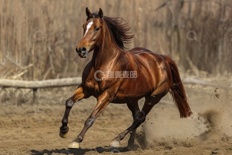 高清大图下载【趣麦麦图】马场里的一匹马