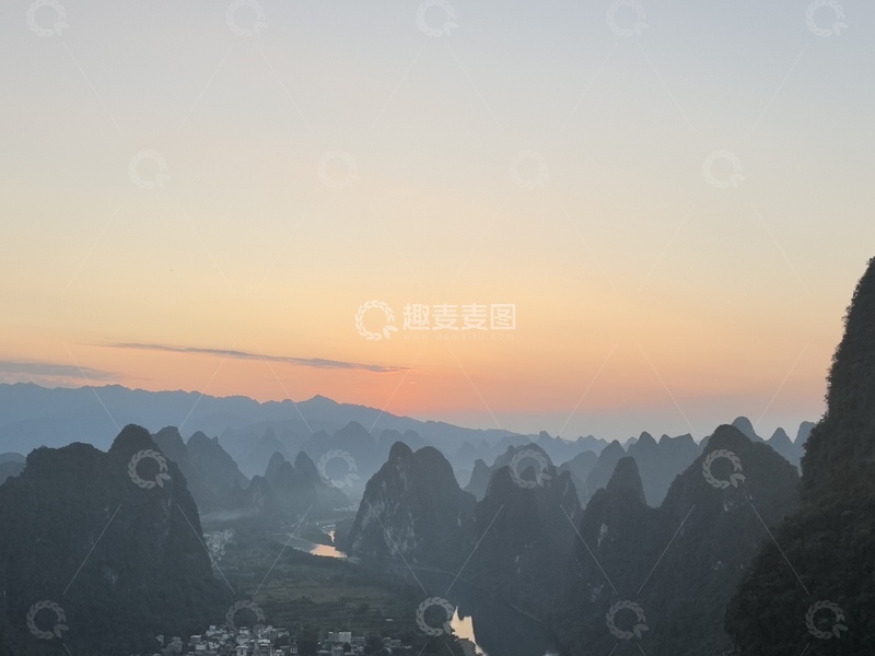 高清大图下载【趣麦麦图】桂林山水日出风光