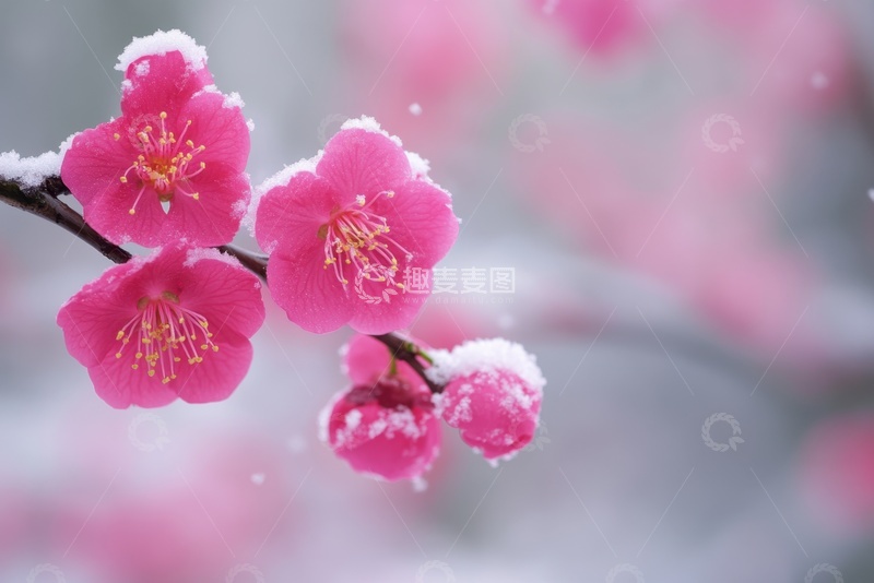 高清大图下载【趣麦麦图】盛开的梅花花枝