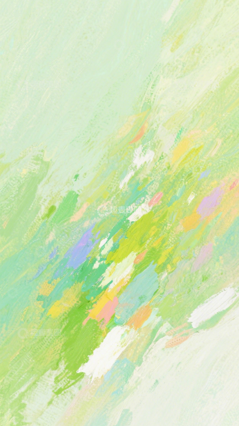 高清大图下载【趣麦麦图】青橙笔触艺术抽象1