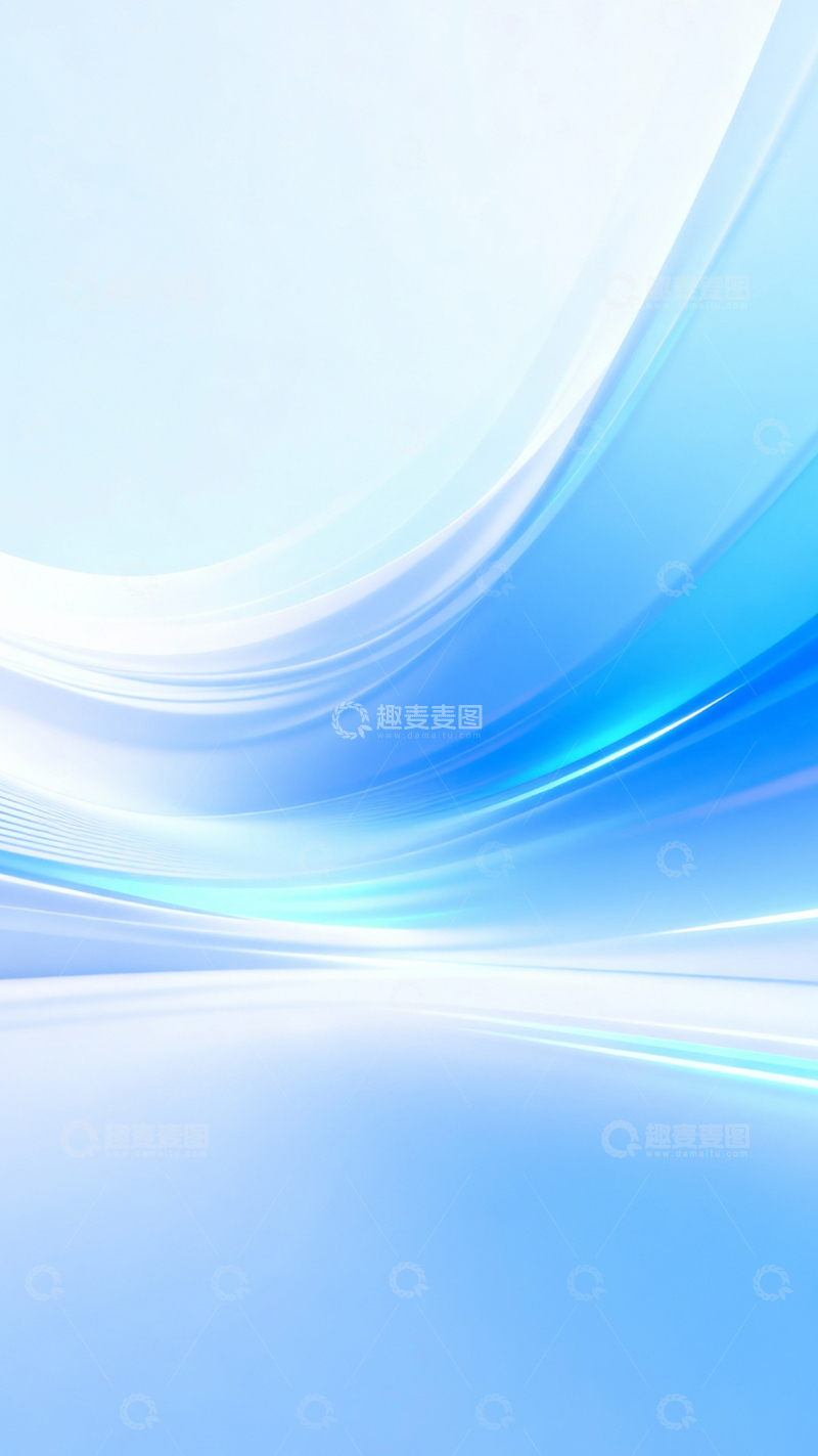 高清大图下载【趣麦麦图】冰蓝柔波简约柔和2