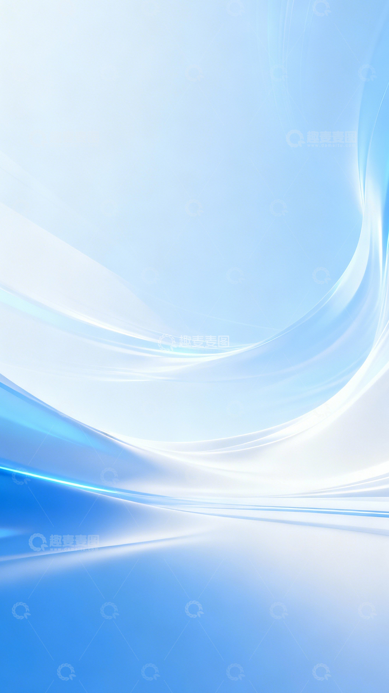高清大图下载【趣麦麦图】冰蓝柔波简约柔和1