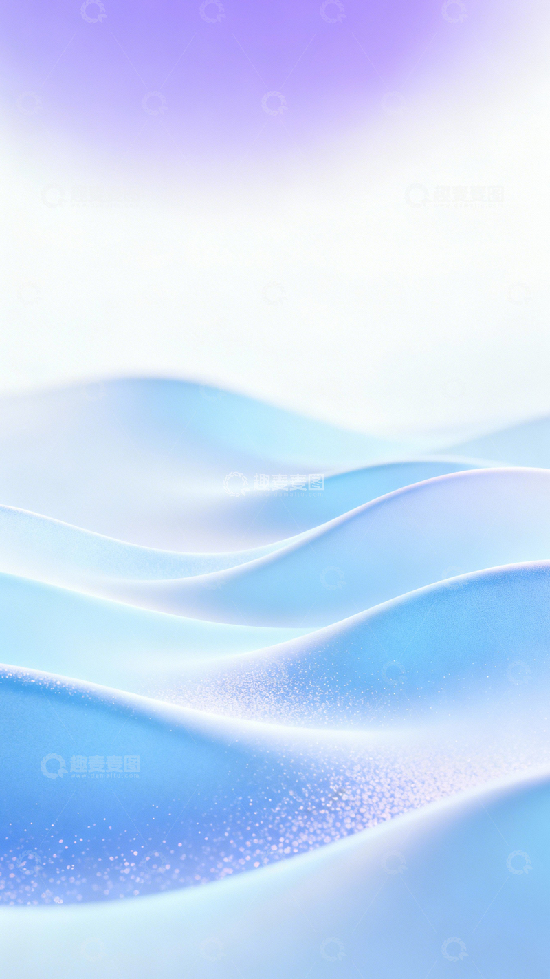 高清大图下载【趣麦麦图】紫蓝纱浪轻盈清新3