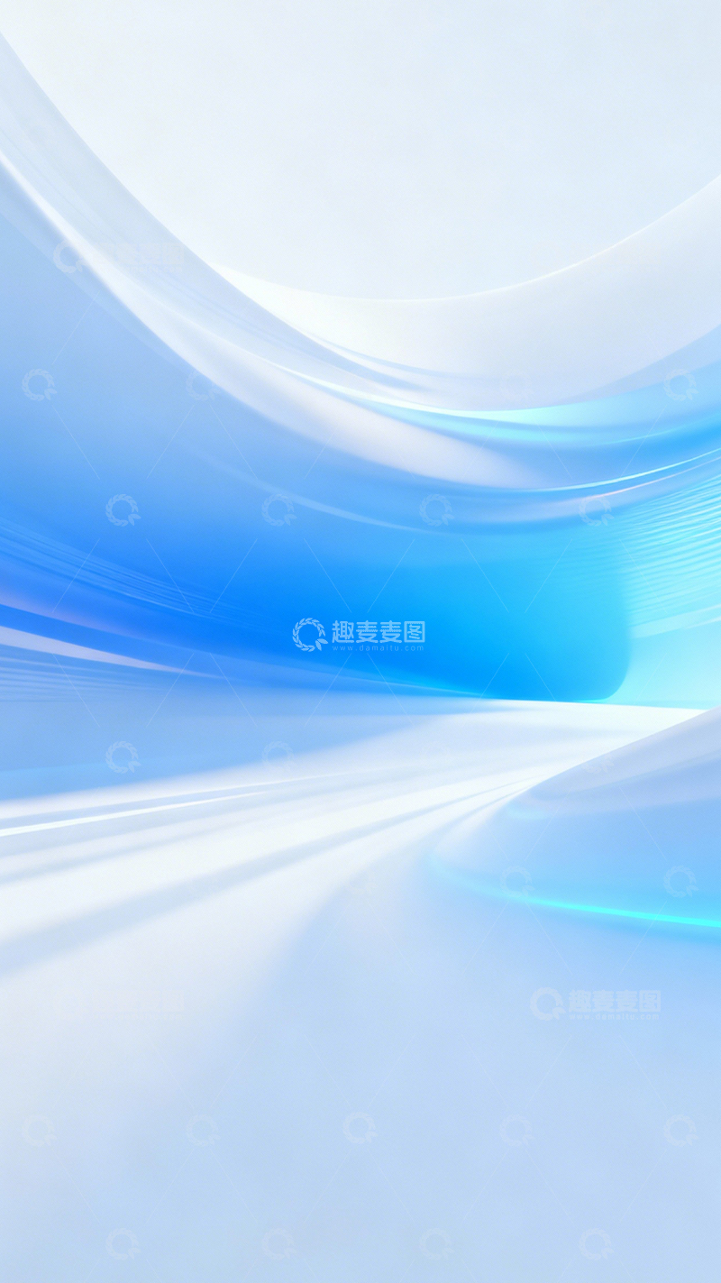 高清大图下载【趣麦麦图】冰蓝柔波简约柔和3