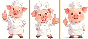 一只可爱的小猪卡通形象