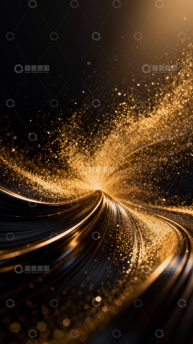 高清大图下载【趣麦麦图】黑金鎏光奢华梦幻