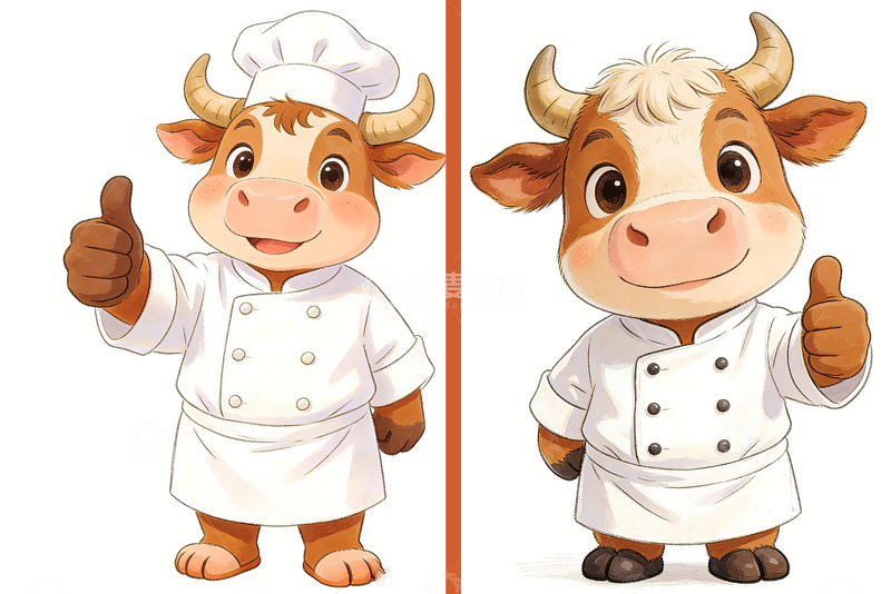 高清大图下载【趣麦麦图】-黄牛卡通形象