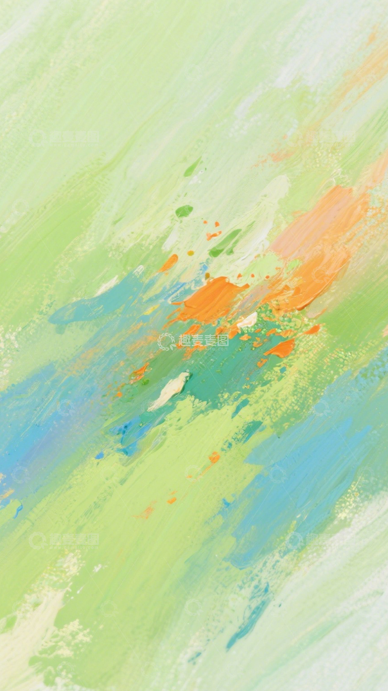 高清大图下载【趣麦麦图】青橙笔触艺术抽象3