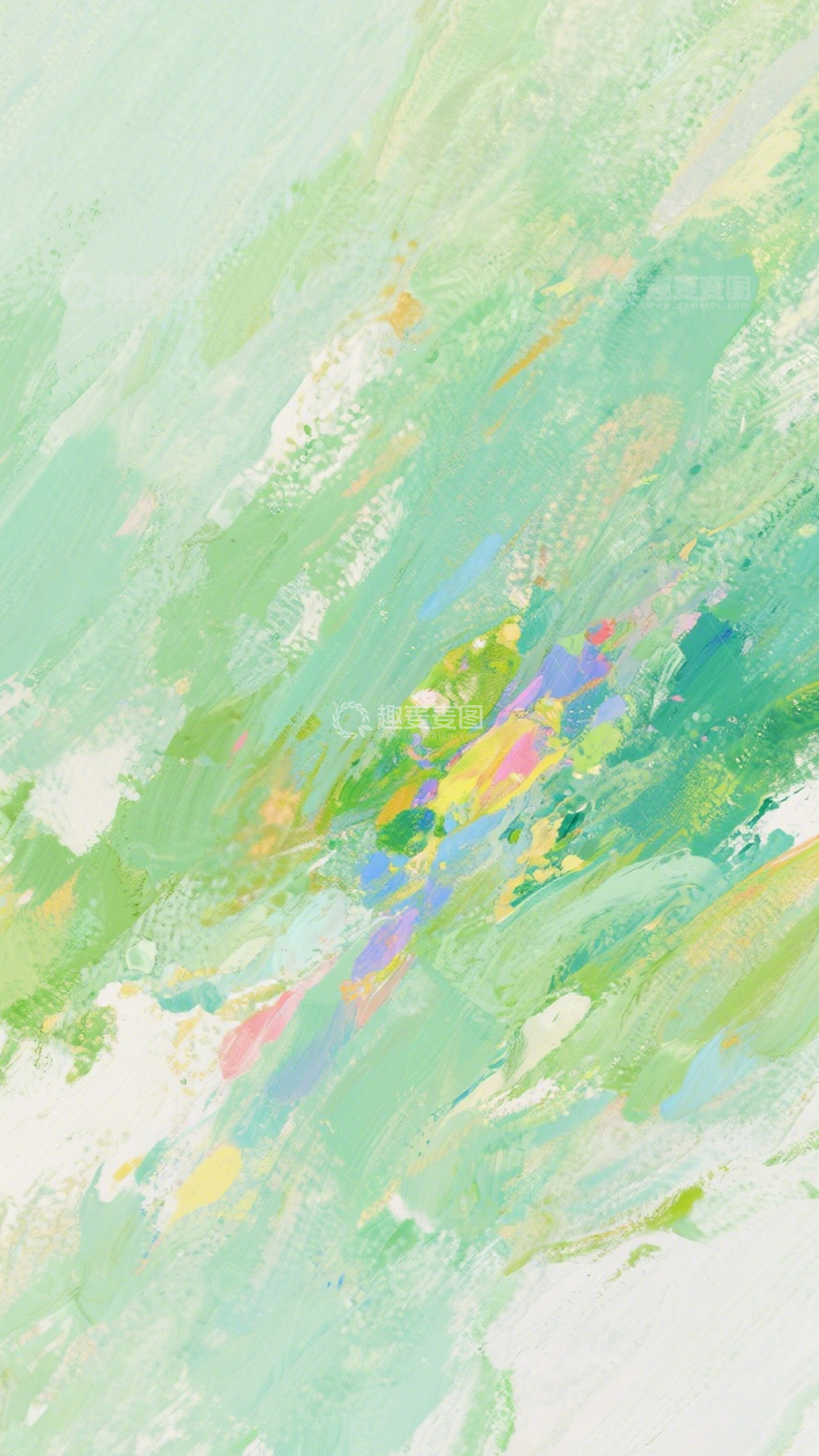 高清大图下载【趣麦麦图】青橙笔触艺术抽象