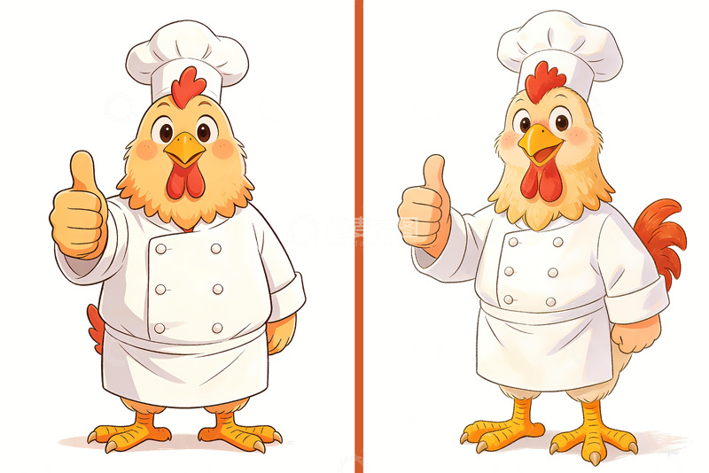 高清大图下载【趣麦麦图】一只卡通鸡竖大拇指