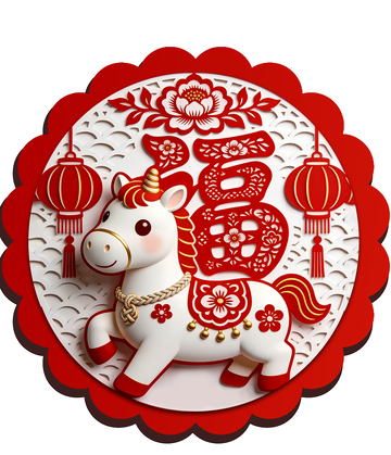 新春佳节马年剪纸装饰品