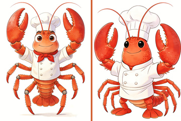 麻辣小龙虾卡通绘画