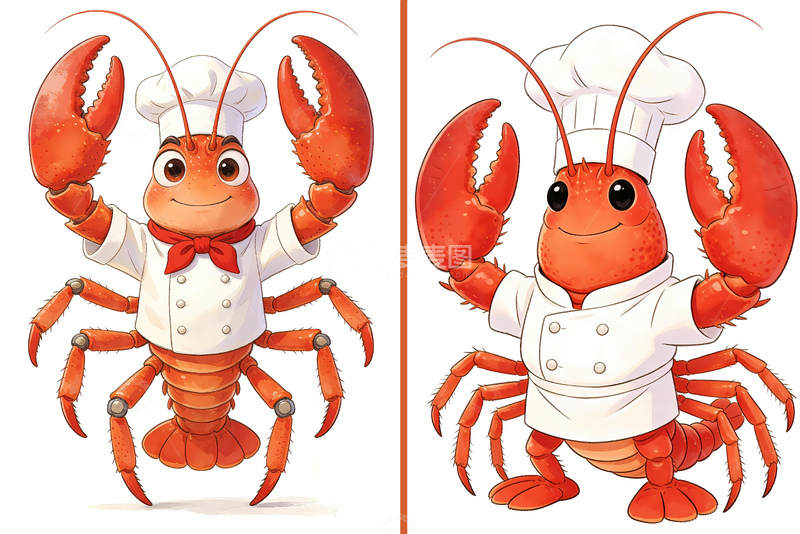 高清大图下载【趣麦麦图】麻辣小龙虾卡通绘画