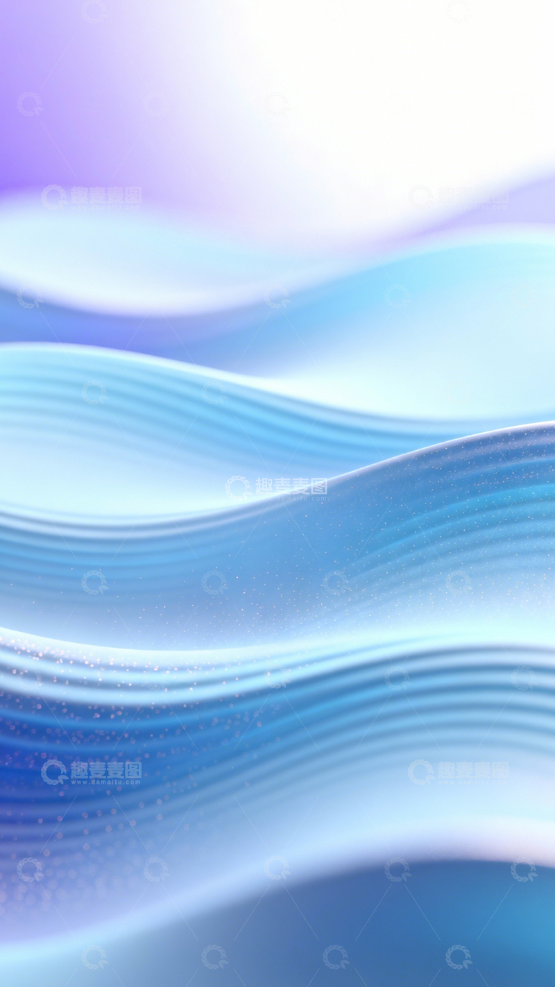 高清大图下载【趣麦麦图】紫蓝纱浪轻盈清新