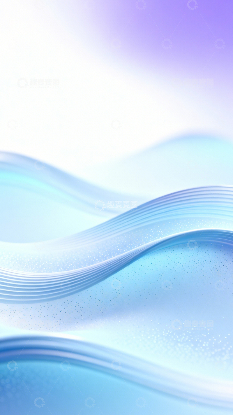 高清大图下载【趣麦麦图】紫蓝纱浪轻盈清新2