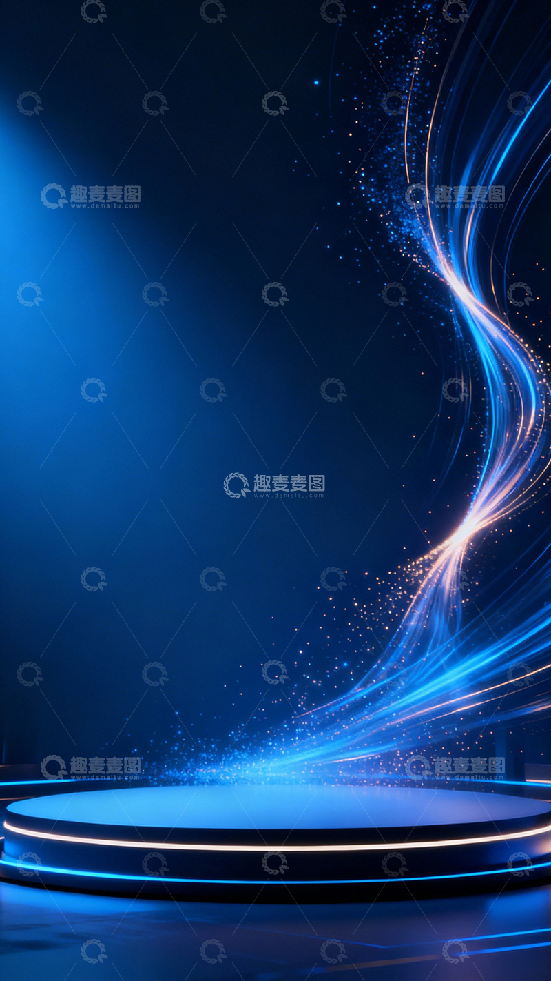 高清大图下载【趣麦麦图】蓝金舞台科技高级3