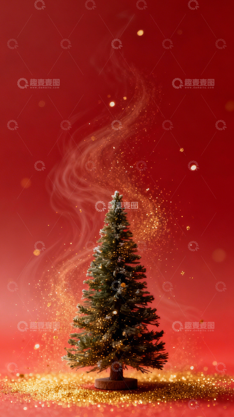 高清大图下载【趣麦麦图】红底金杉温馨梦幻2