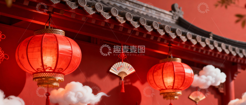 高清大图下载【趣麦麦图】新年元旦春节背景_宽屏078