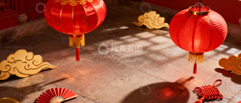 高清大图下载【趣麦麦图】新年元旦春节背景_宽屏069