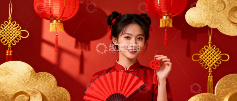 高清大图下载【趣麦麦图】新年元旦春节背景_宽屏063