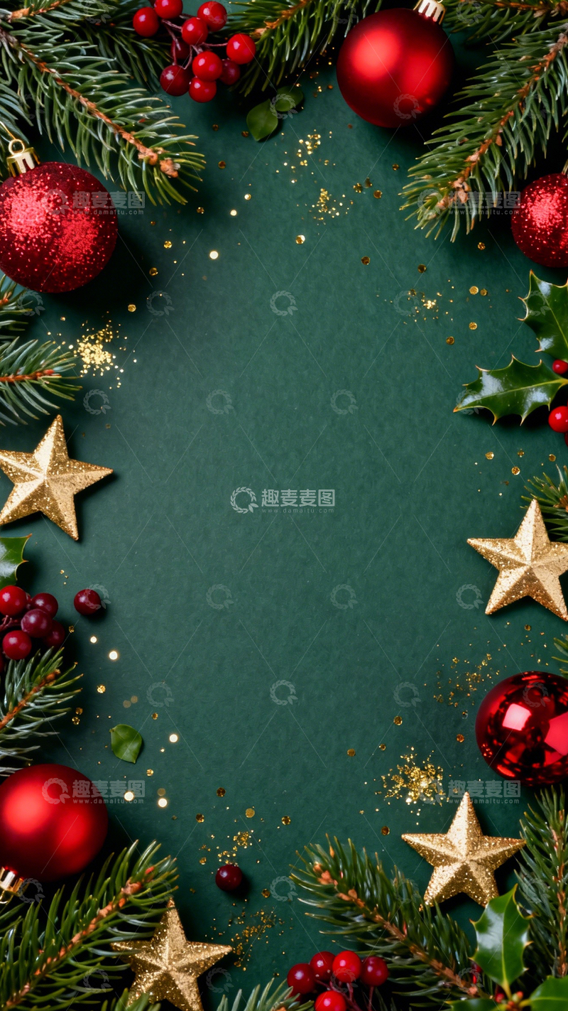 高清大图下载【趣麦麦图】圣诞绿境节日喜庆1