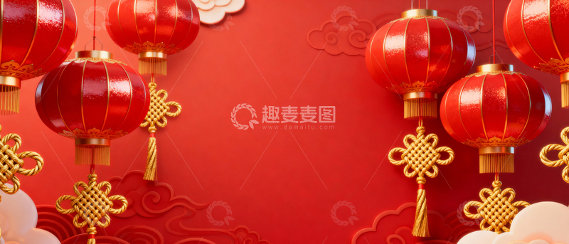 高清大图下载【趣麦麦图】新年元旦春节背景_宽屏076