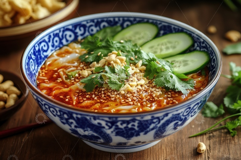 高清大图下载【趣麦麦图】一碗凉面黄瓜面条