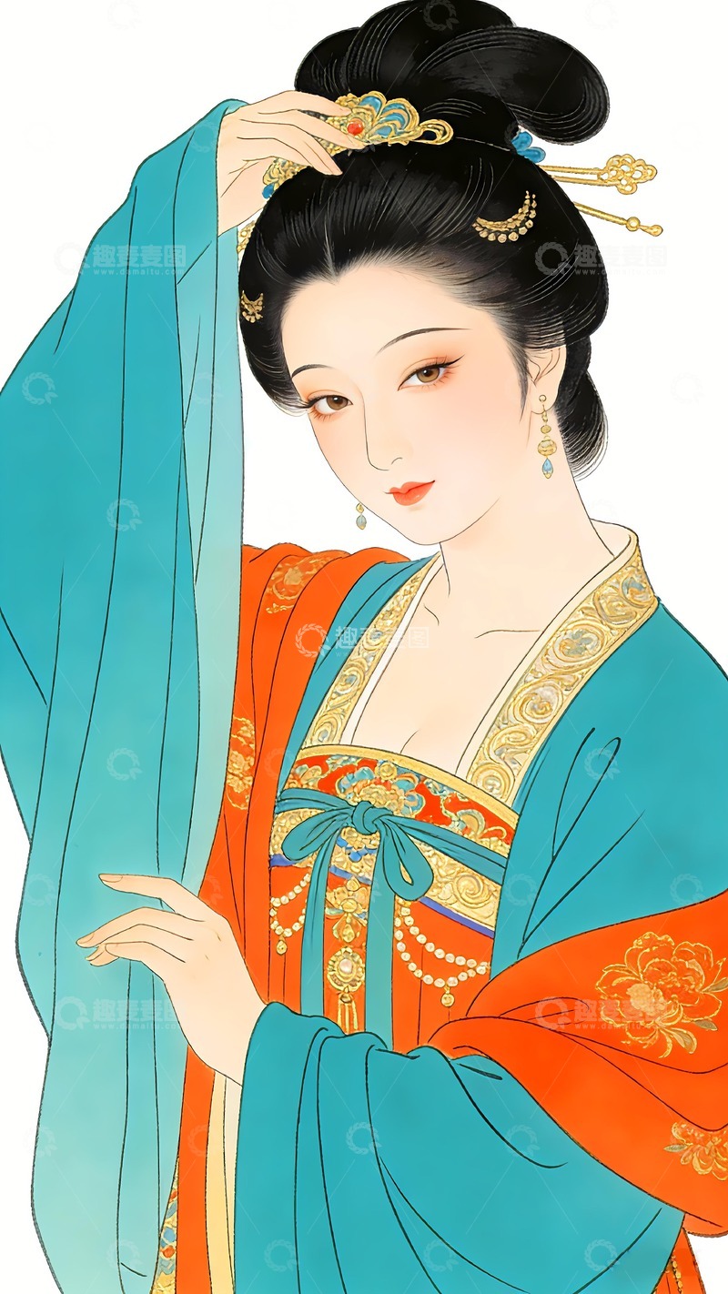 高清大图下载【趣麦麦图】唐朝美人画像