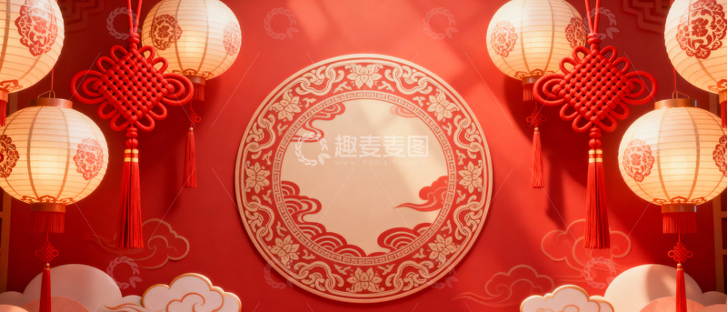 高清大图下载【趣麦麦图】新年元旦春节背景_宽屏127