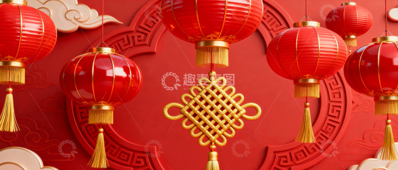 高清大图下载【趣麦麦图】新年元旦春节背景_宽屏133