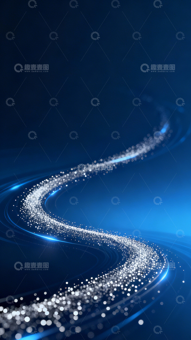 高清大图下载【趣麦麦图】蓝银光轨科技梦幻