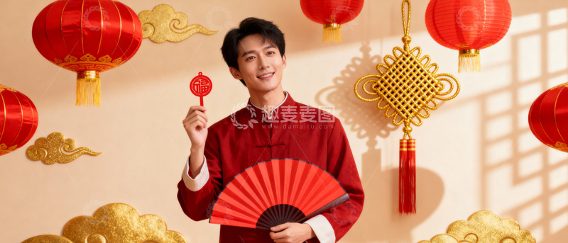 高清大图下载【趣麦麦图】新年元旦春节背景_宽屏084